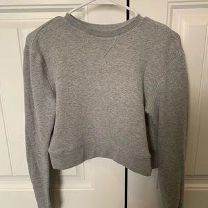 Cropped crew neck sweater